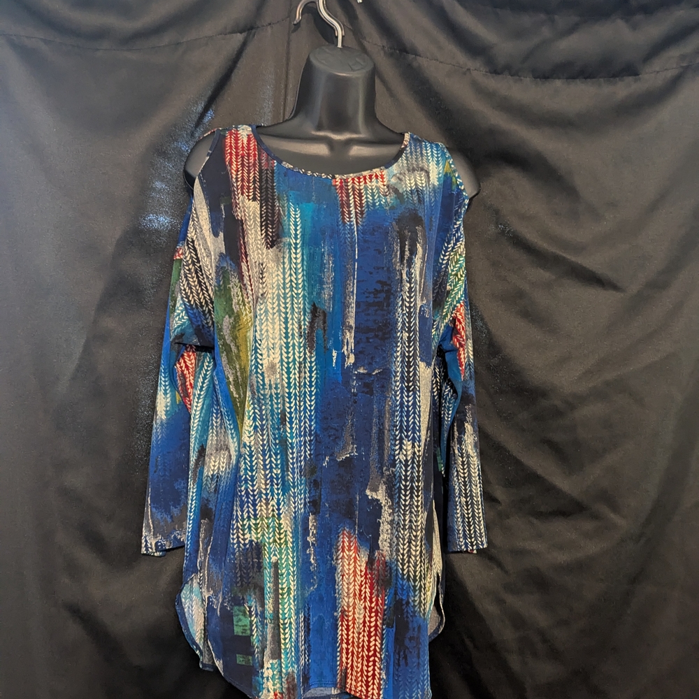 Peck & Peck Multicolor Abstract Blouse